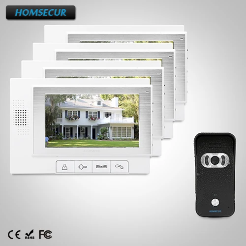 

HOMSECUR 7" Wired Video Door Entry Phone Call System with LCD Color Screen TC021-B + TM702-W