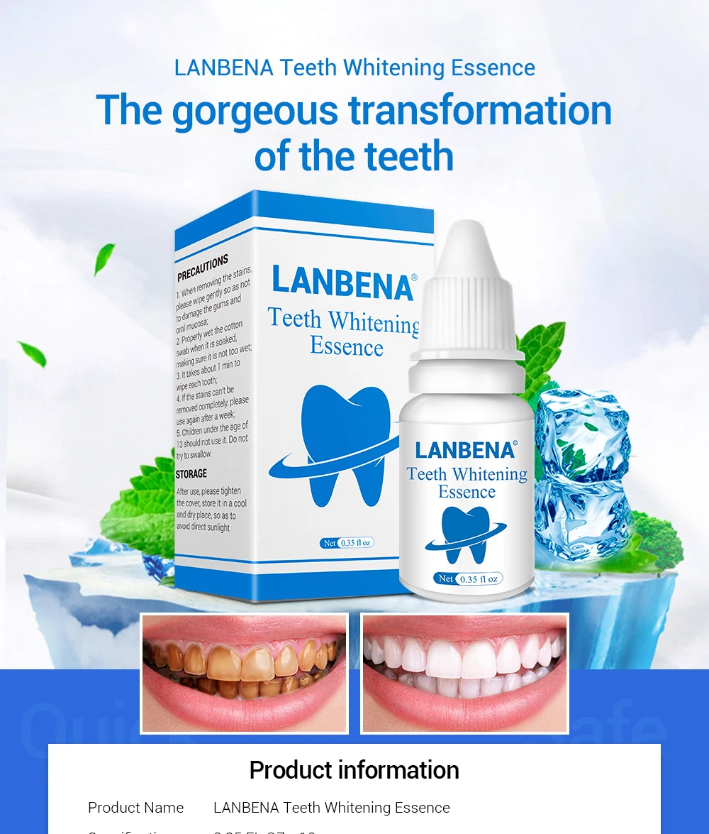 10 шт LANBENA отбеливание зубов пудра с эссенцией отбеливание зубов стоматологических инструментов гигиены полости рта удаляет зубной налет