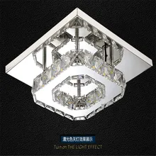 Коридорный светильник потолочный светильник Роскошная обувь с украшением в виде кристаллов светодиодный квадратный потолочный светильник блеск светодиодный светильники для гостиной K9 с украшением в виде кристаллов свет