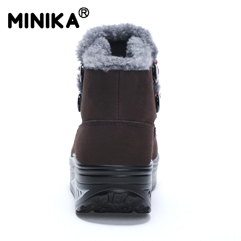 Minika/Женская обувь с плюшевой подкладкой зимние ботинки на платформе женские