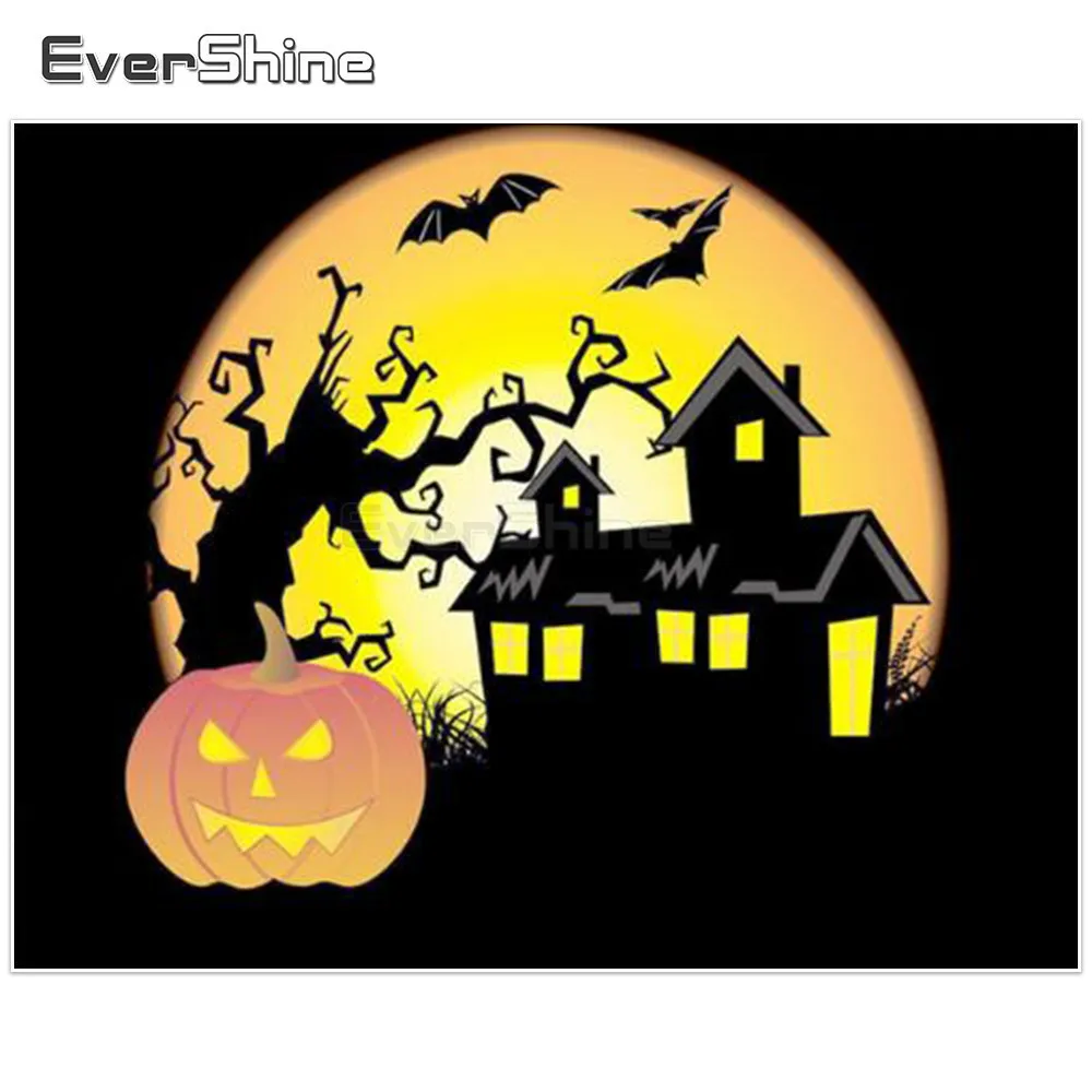 EverShine 5D Diamond Painting Full Drill Scenery Pictures Of Rhinestones Embroidery Cross Stitch Halloween Manual Hobby | Дом и сад