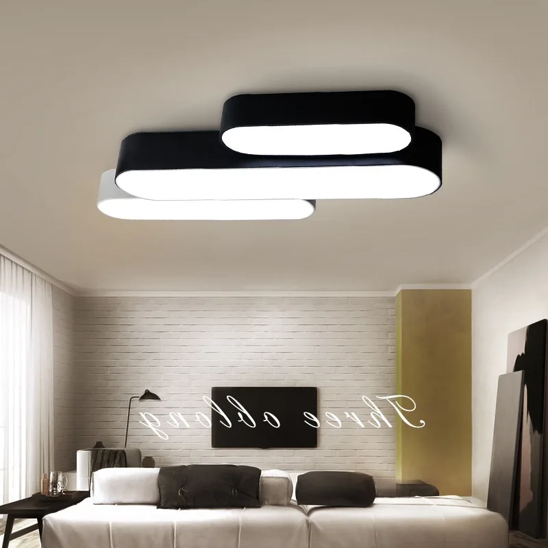 

DIY Combination Modern Lamp LED Ceiling Light Black White Office Hallway Ceiling Mounted Lamp Plafonnier Lighting Fixture