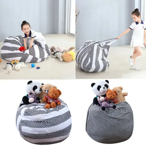 2 สี Hot ขายตุ๊กตาสัตว์ Bean Bag เก้าอี้ผ้าใบขนาดใหญ่พิเศษกระเป๋า Stripe เก้าอี้โซฟา