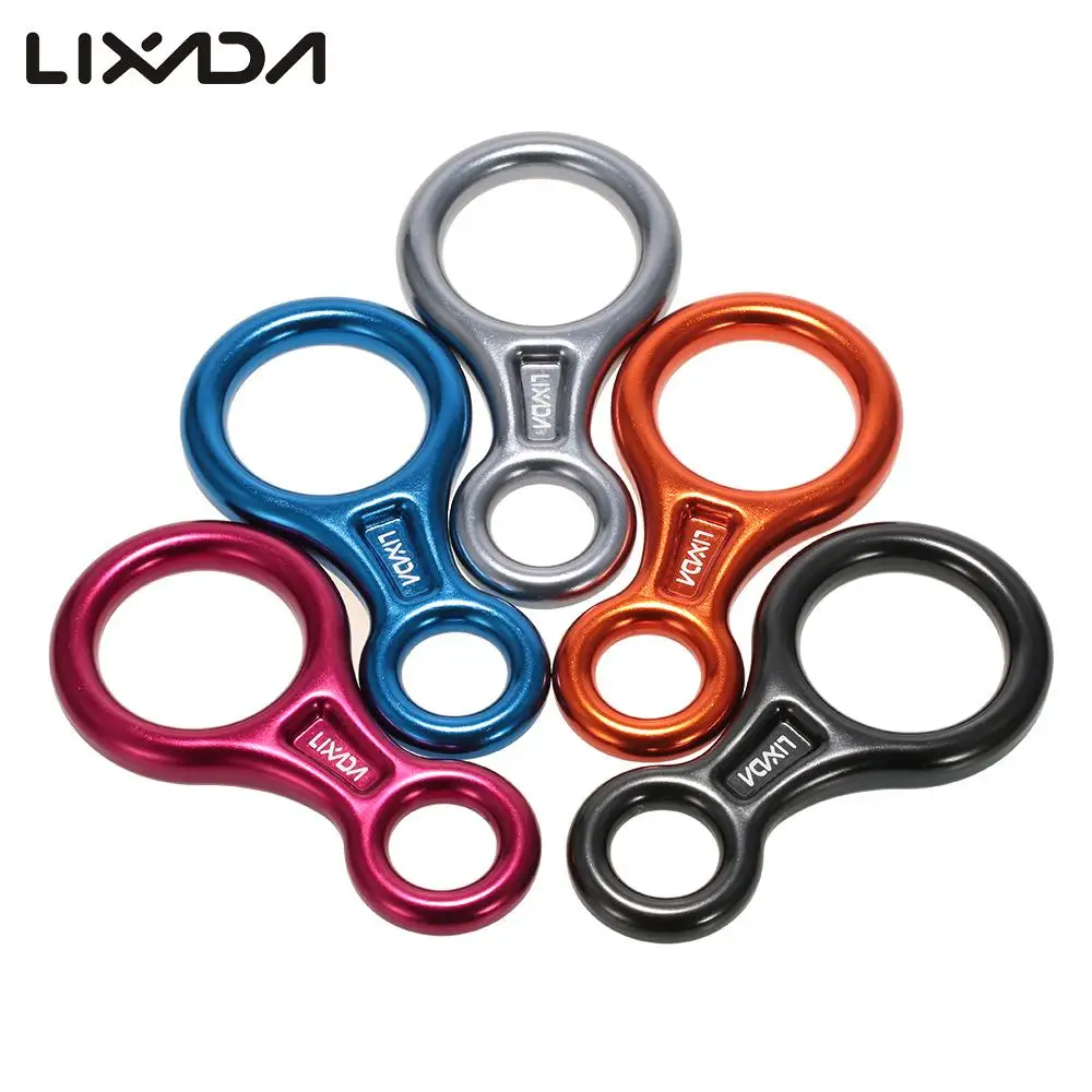 Lixada 35KN 8 شكل السليل في الهواء الطلق تسلق الصخور Carabiners الهبوط من قمم الجبال الإنحدار السلامة حلقة ل جهاز تسلق المعدات