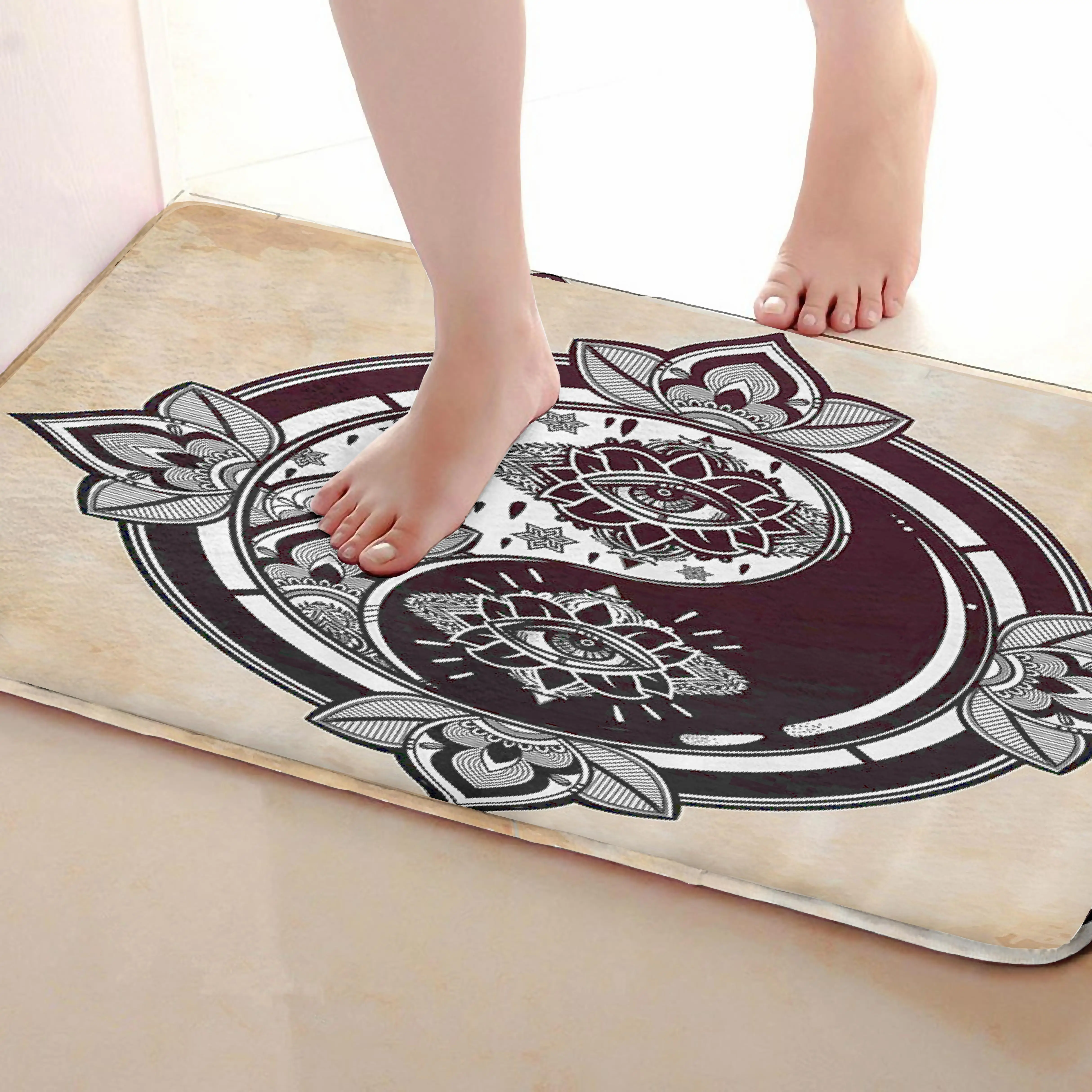 Узор Стиль Коврик для ванной комнаты, смешной Противоскользящий коврик для ванной, занавески для душа s аксессуары, соответствующие вашей душевой занавеске