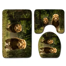 3 шт. нескользящий коврик для ванной комнаты украшение для ковриков в прихожей коврик для туалета с животными мотивами Нескользящий Резиновый декор для ванной комнаты