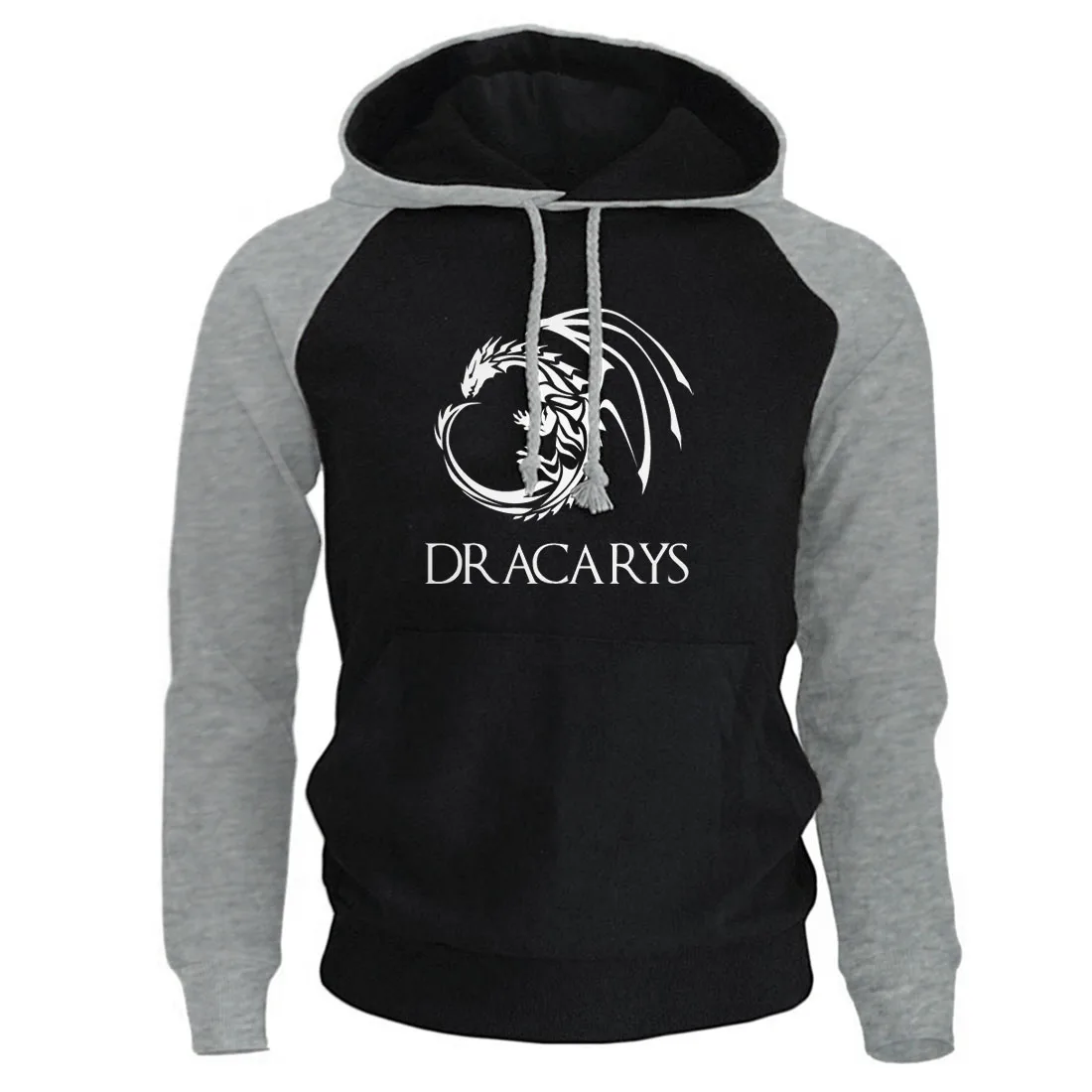 Игра престолов Мужская Толстовка Мода Реглан Толстовка Повседневный пуловер Dracarys Dargon печать Harajuku Японская уличная одежда спортивный костюм - Цвет: gray black 5