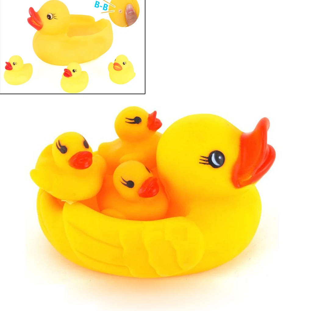 4 قطعة/الوحدة المطاط الأصفر البط الاستحمام الموسيقية لعب للأطفال الطفل ألعاب مائية الاطفال الصيف أحواض سباحة الفتيان الفتيات الهدايا متعة