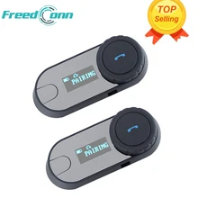 FreedConn 2 шт. обновленный TCOM-SC BT Bluetooth мотоциклетный шлем домофон гарнитура с ЖК-экраном+ fm-радио