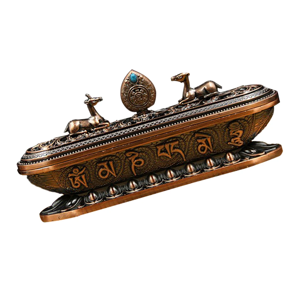 Alloy Incense Burner Holder Buddhism Censer Sandalwood Lotus Flower Censer for Home Office