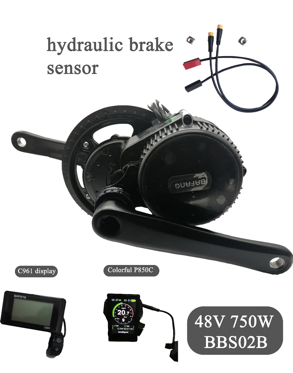 Bafang BBS02 750 Вт Ebike электродвигатель для электровелосипеда комплект 8fun mid drive набор