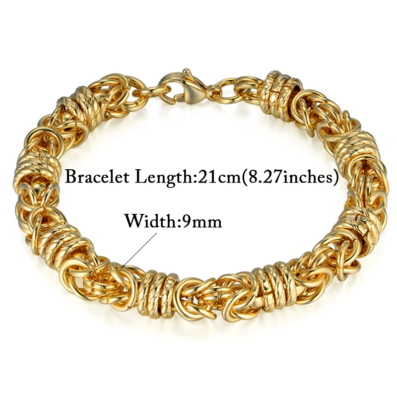 Мужские византийские звенья цепи браслет на руку мужской Braslet& Braclet мужские s золотой цвет браслеты из нержавеющей стали для мужчин ювелирные изделия