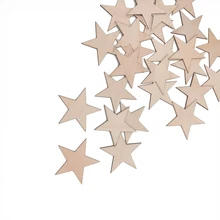 10-80 мм деревянные звезды вырезанные формы деревянные украшения для DIY искусства и ремесла Рождественский Свадебный декор
