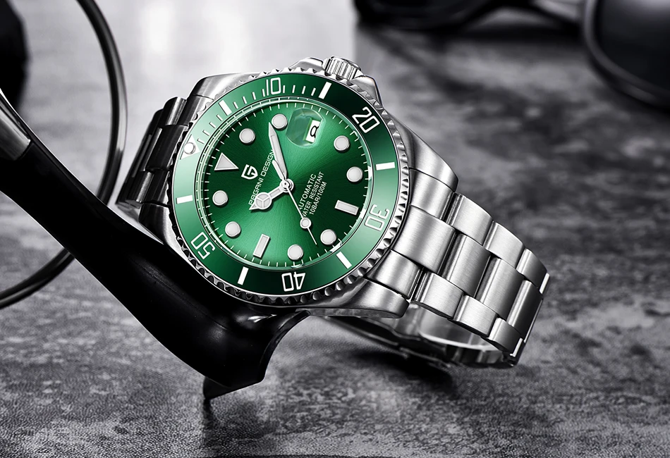 PAGANI Дизайн Зеленый циферблат ВОДЫ призрак бизнес для мужчин s часы лучший бренд класса люкс автоматические Модные механические армейские мужские часы