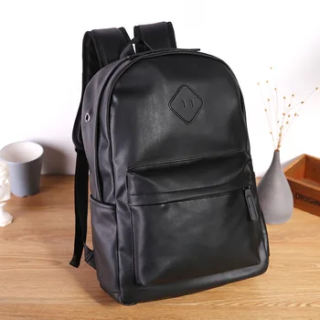 

012118 new hot man fashion PU leather backpack student school bag