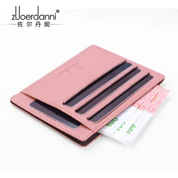 

Mini ID Holders Business Credit Card Holder Genuine Leather Slim Bank Case Purse Wallet multi-card-bit pack bag