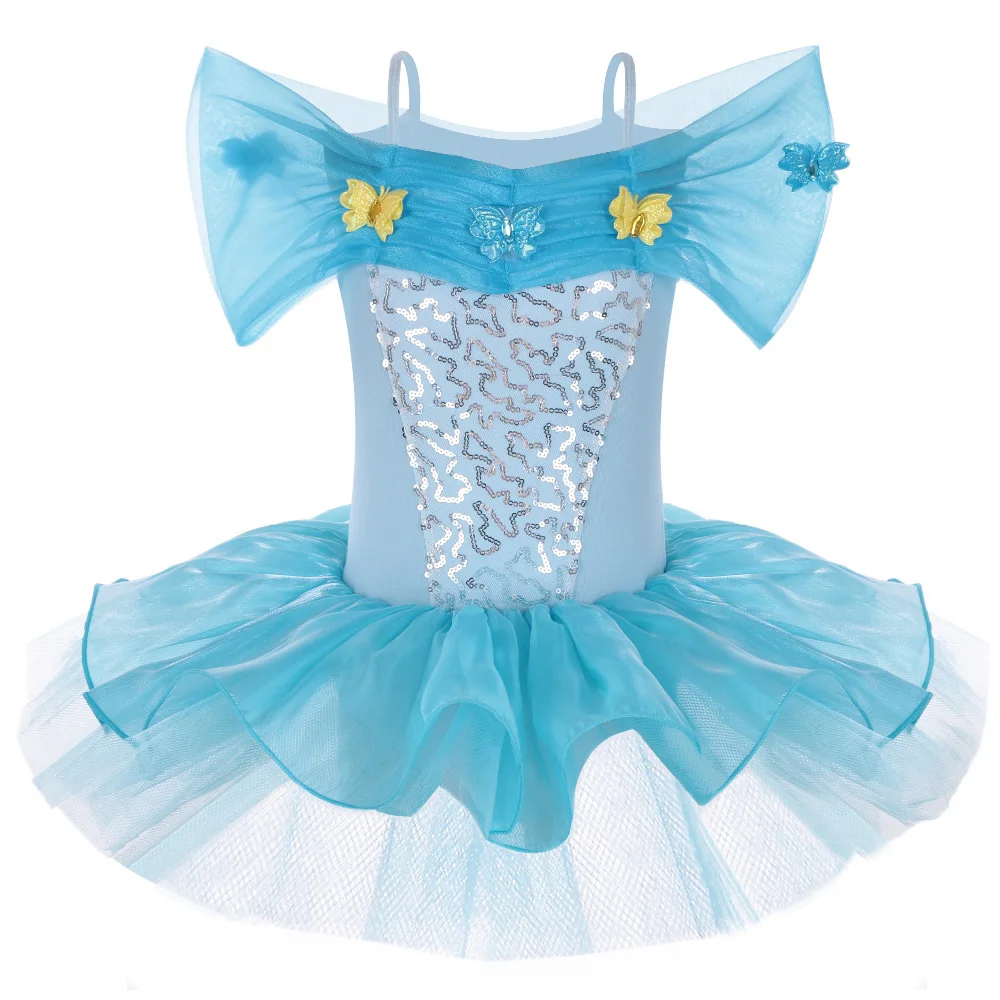 

2017 Girl Princess Dress Anna Elsa Cinderelle Ballet Tutu Kid Leotard Dancewear 2-8Y Toddler Skate Clothes