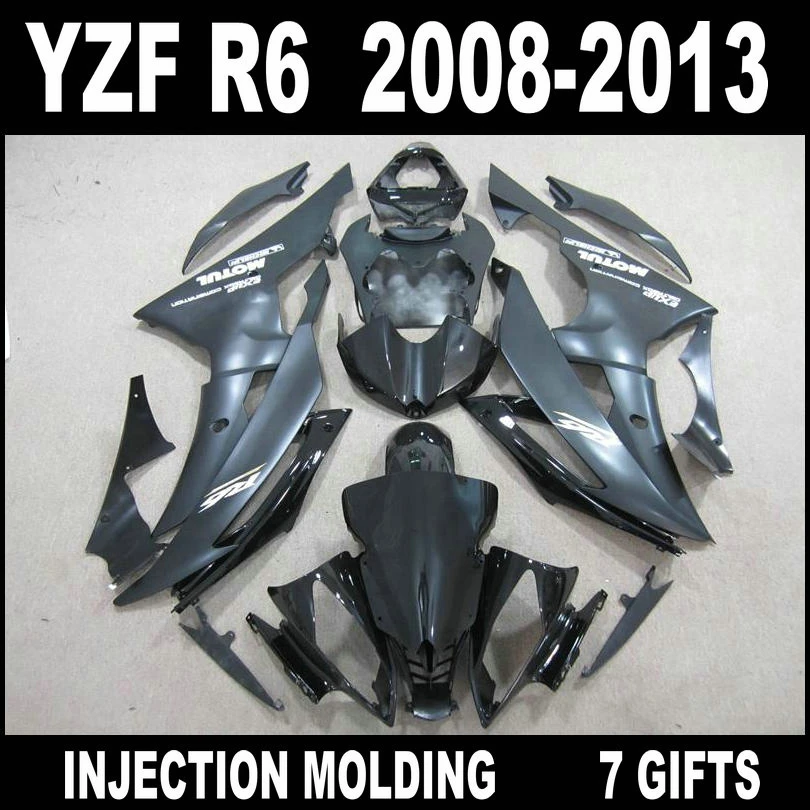 Новинка Лидер продаж темно серый черный корпус для YZF R6 08 09 10 11 12 13 Обтекатели совершенно новые 2008 2009 2013 YAMAHA