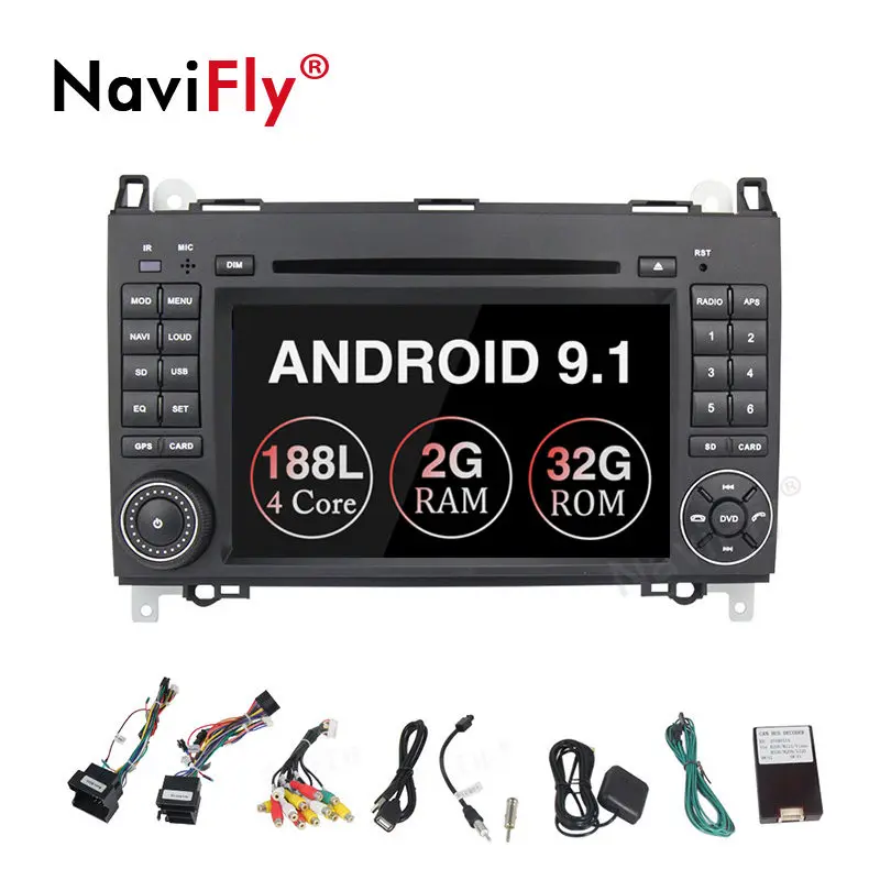 Best New! 2+32G Android 9.1 Car dvd player GPS Navigation For Benz Sprinter B200 B-class W245 B170 W209 W169 Viano Vito W639 Radio FM 0