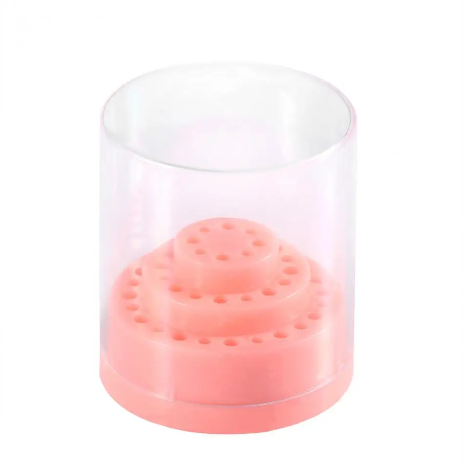 

48 Holes Nail Drill Bit Holder Stand Displayer Box Acrylic Cover Nail Drill Bit Container Storage Box Manicure Nail Art Tool