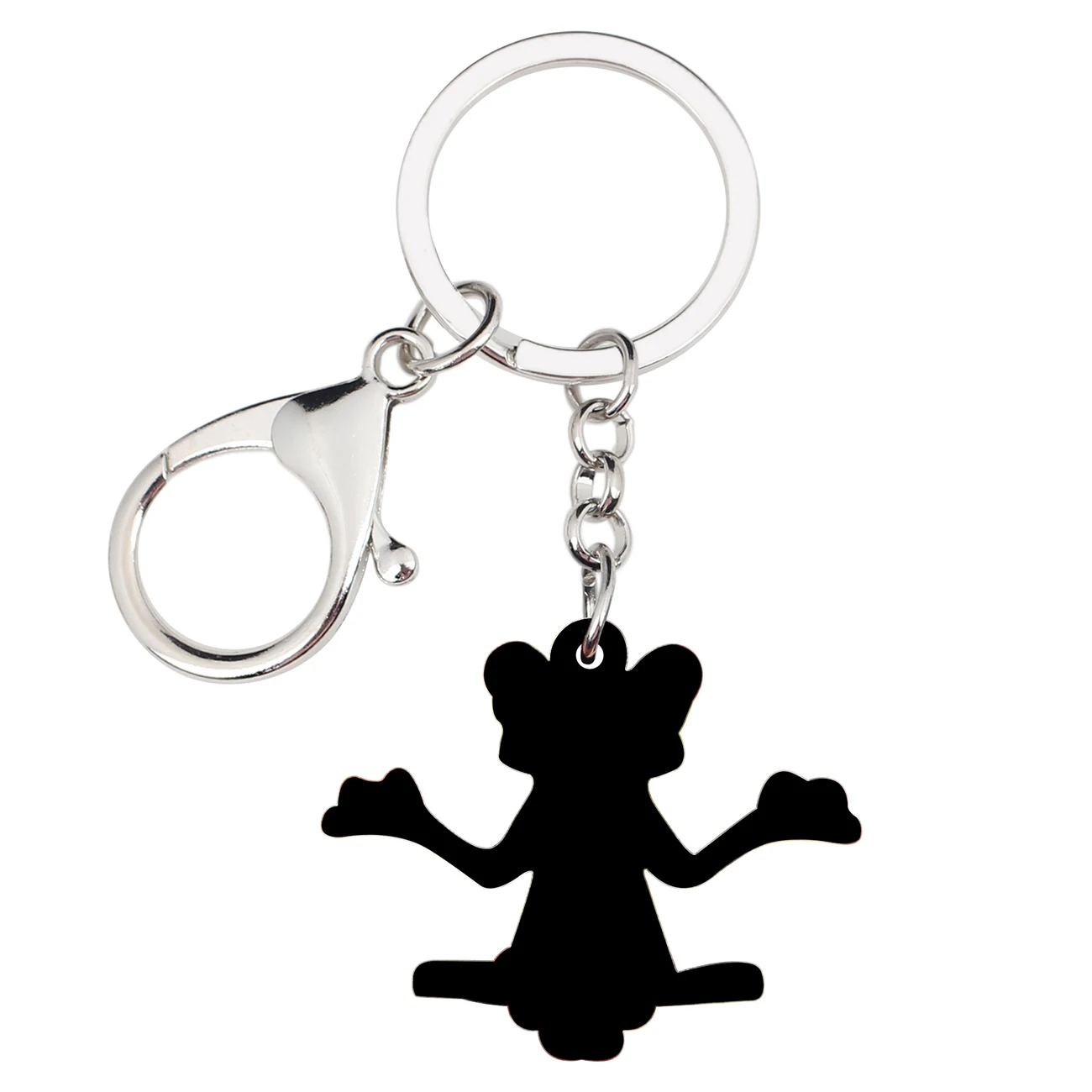 WEVENI Acrylic Meditation Frog Key Chains Keychain Holder Anime Animal Jewelry For Women Girls Bag Car Purse Charms Gift Pendant