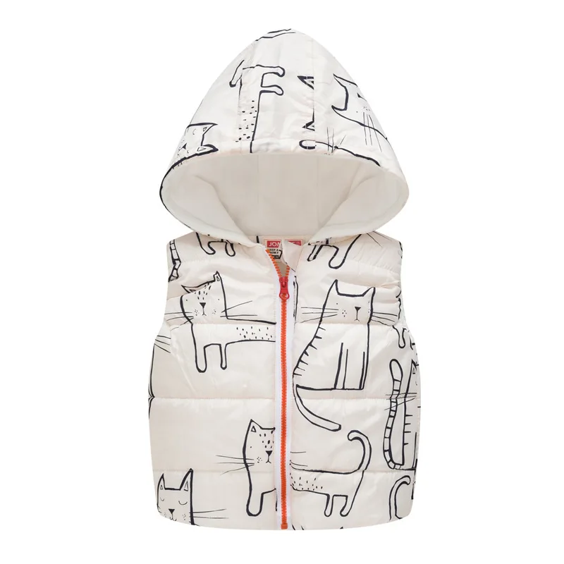 2022 Autumn Winter New Boys Girls Sleeveless Hooded Wool Vest Jacket Cartoon Print Coat Kids Warm Cashmere Vest Outwear Clothes leather jacket with hood