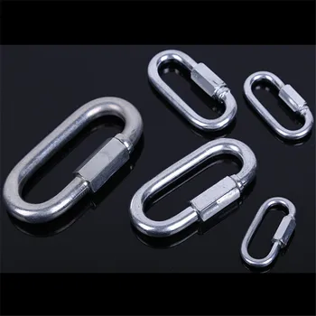 

New 1PC Stainless Steel Lock Screw Climbing Gear Carabiner Quick Links Safety Snap Hook Outdoor Camping Hiking Buckle Hook Tools