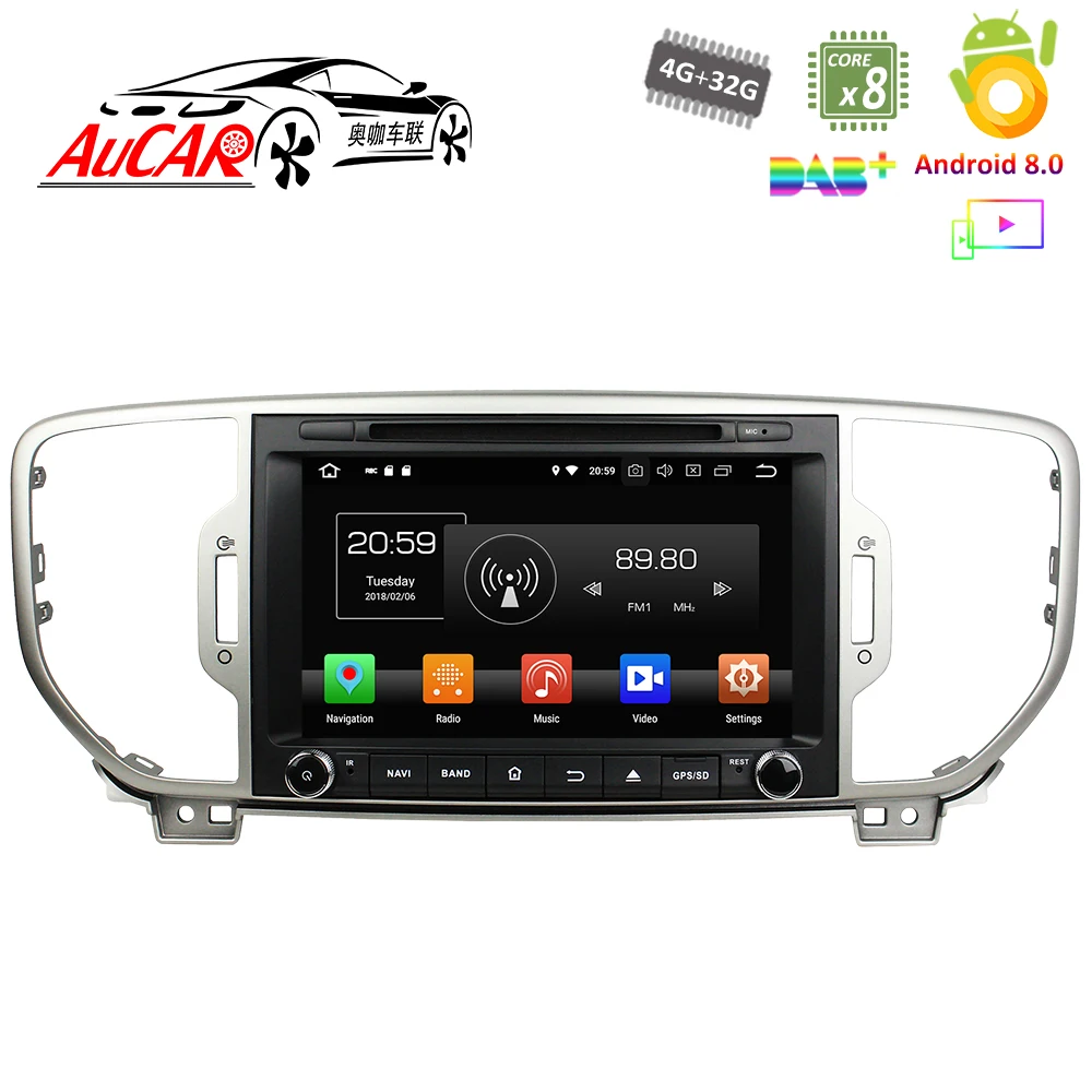 Android 8.0 2 din Car Multimedia Player for Kia Sportage KX5 GPS Navigation system Bluetooth Car Radio WIFI 4G AUX Car Stereo