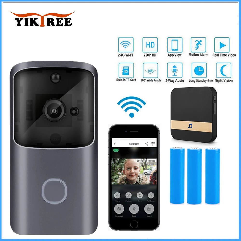Смарт-IP видеосвязь Wi-Fi видео дверной телефон дверной звонок Беспроводная камера Wi-Fi для дверного звонка беспроводная камера безопасности