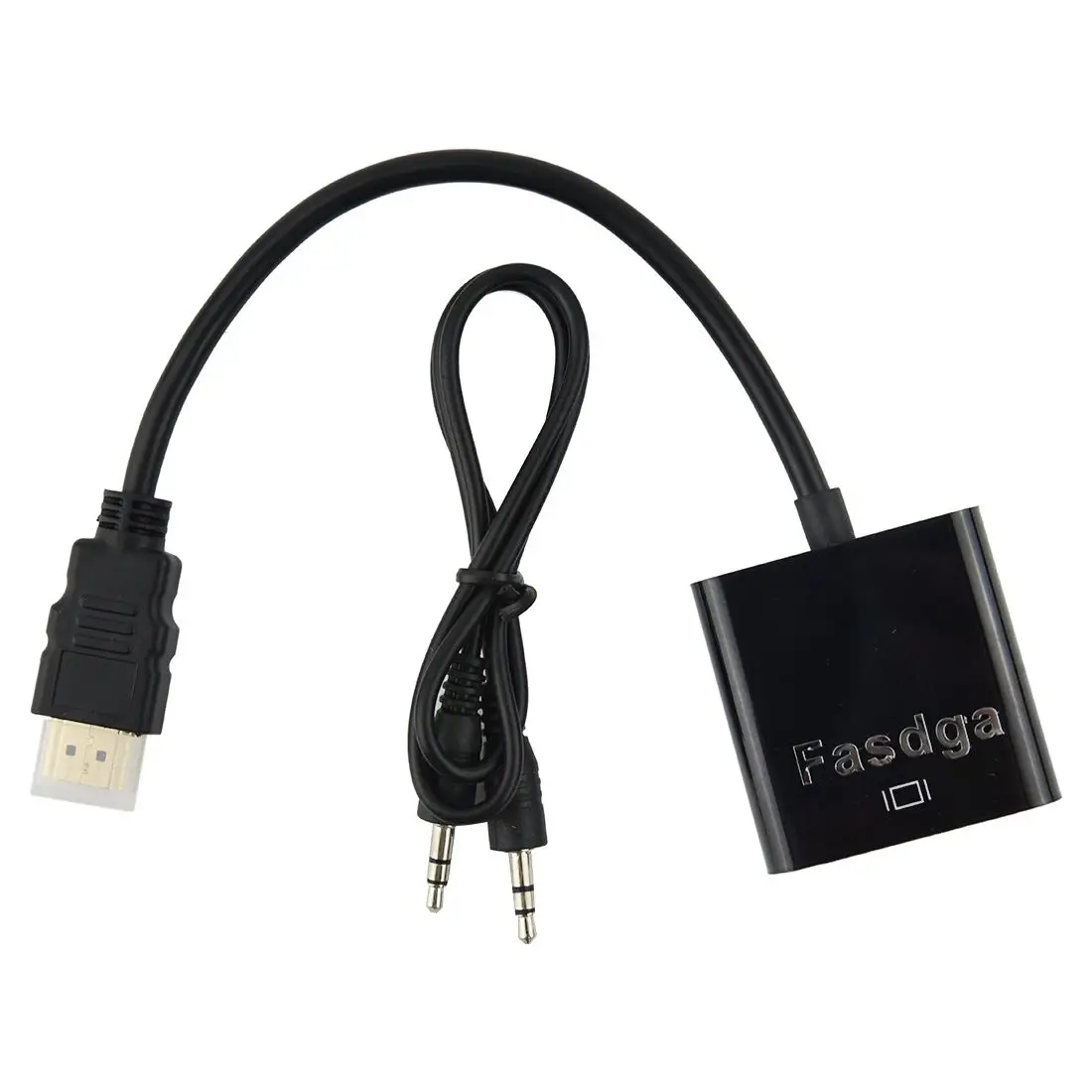 hot-Fasdga HDMI to VGA converter adapter + 3.5 mm audio jack full HD 1080P black | Компьютеры и офис