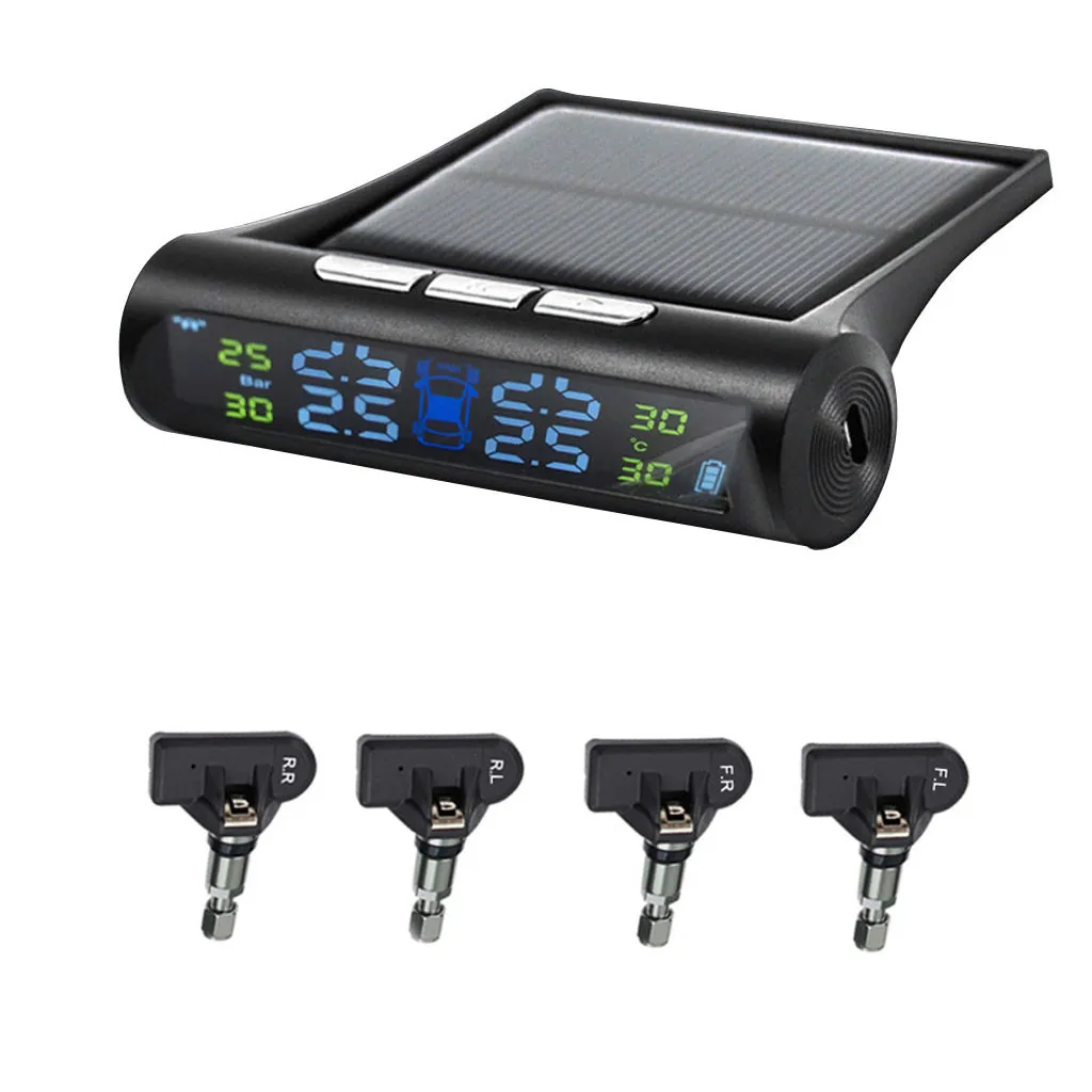 

Car Tire Detector built-in Sensor Solar Wireless built-in Digital Display Tire Detection LCD Screen Security Warning Monitoring