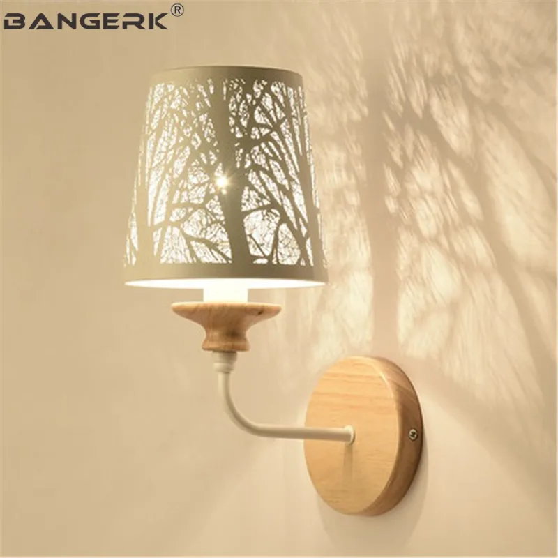 

Creative Modern Sconce Wall Lights Wood Iron Indoor Bedroom Bedside LED Wall Lamp Loft Home Decor Lighting Fixtures Luminaire
