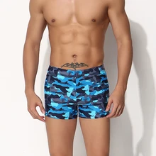 Мужские камуфляжные плавки-шорты для купания, купальный костюм, плавки для плавания, черная, Синяя пляжная одежда, плавки, купальный костюм, пляжная одежда