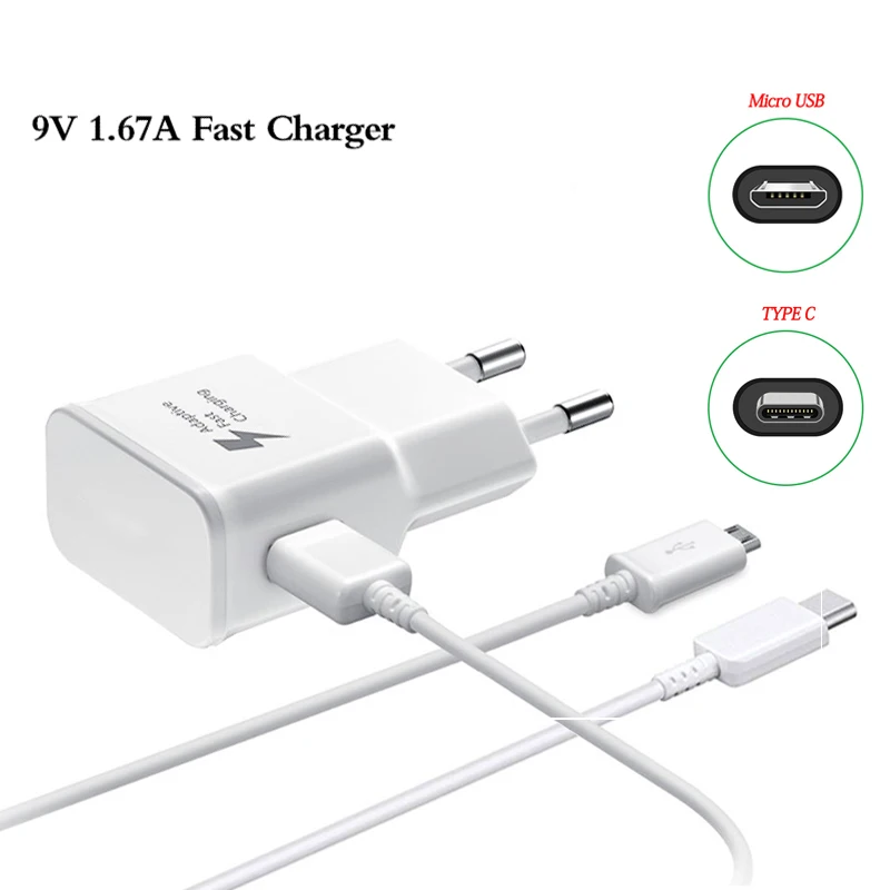 Быстрая зарядка адаптер USB Type C кабель для Samsung S9 S8 S10 Plus Micro зарядный S7 S6 EU зарядное