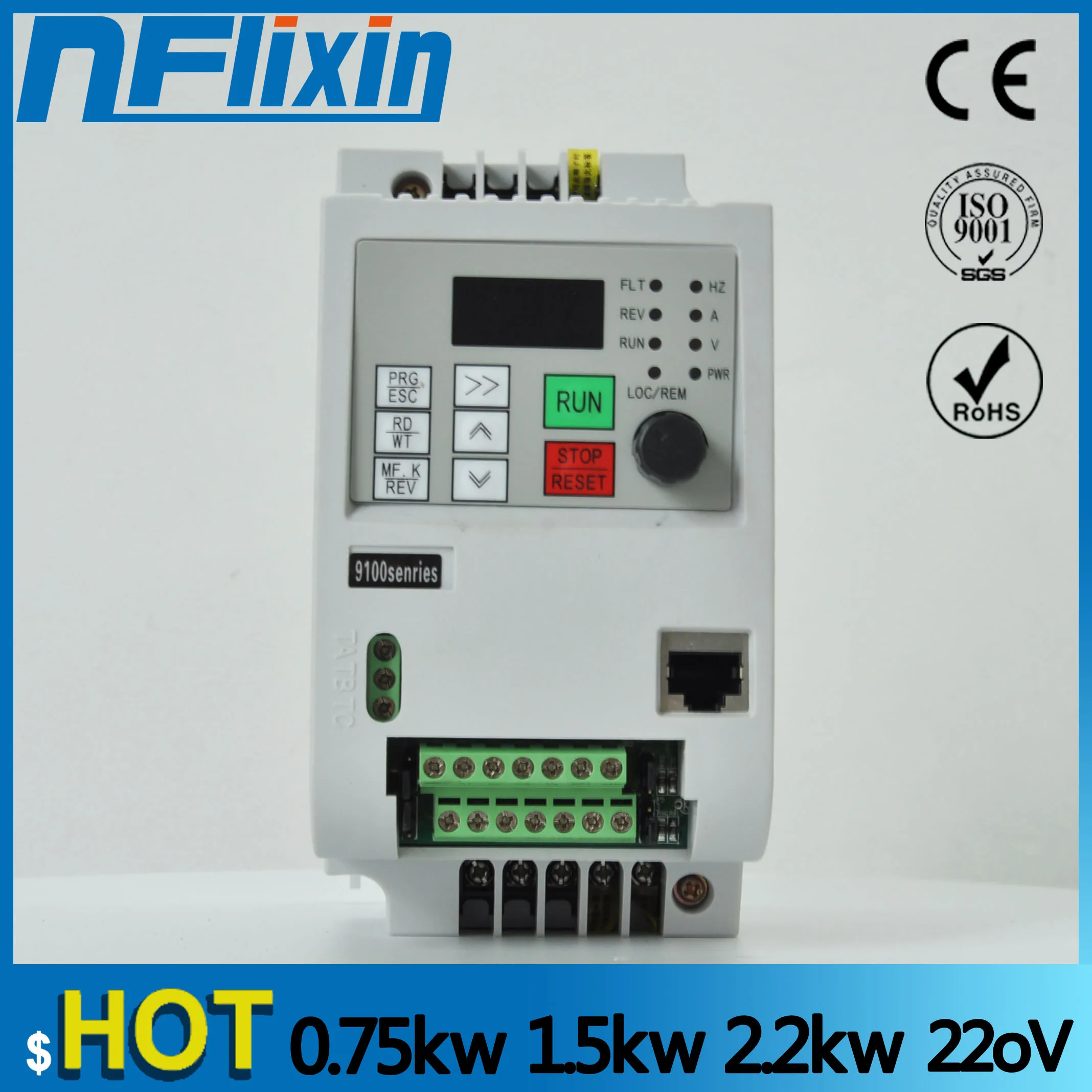 Variable Frequency Drive VFD 2.2KW 220V Single Phase Universal Frequency Converter Inverter for Motor Speed Control