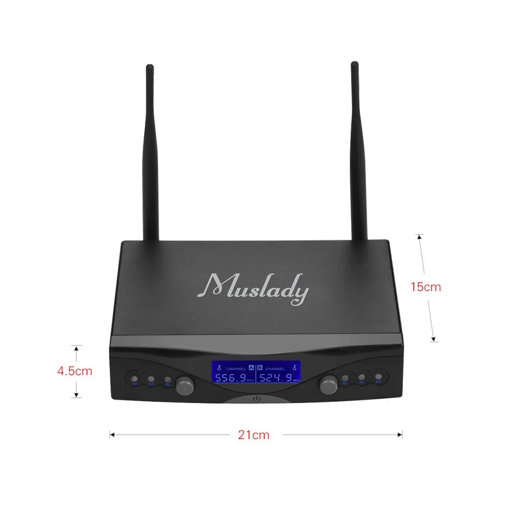 Беспроводная микрофонная система Muslady U1 UHF 2 ручных микрофона и 1 приемник с