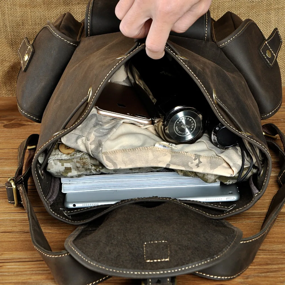 Мужская оригинальная кожаная модная сумка для путешествий, Университетская школьная сумка для книг, дизайнерский мужской рюкзак, Студенческая сумка для ноутбука 9950