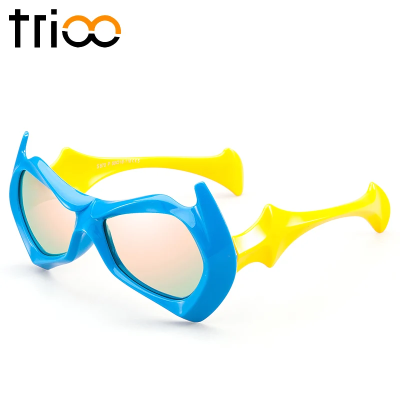 TRIOO Высокое качество Эластичность храм Дети солнцезащитные очки силикагель поляризованные солнцезащитные очки для мальчиков и девочек зеркало Цвет объектив Óculos дети - Цвет линз: 008