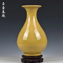 Jingdezhen ceramic vase kiln crack glaze open piece of jun porcelain okho spring Ceramic furnishing articles the opening of jingdezhen high grade gift inscription hand painted ceramic vase decoration decoration design home furnishing liv