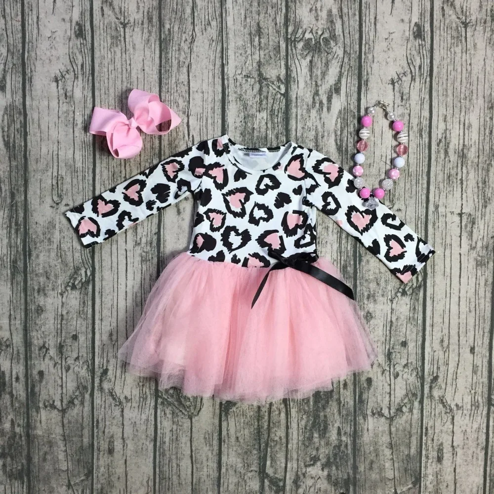 Новое платье; Розовая Трикотажная юбка с леопардовым принтом; платье из молочного шелка; детская одежда для девочек; Эксклюзивная одежда для детей; аксессуары с длинными рукавами