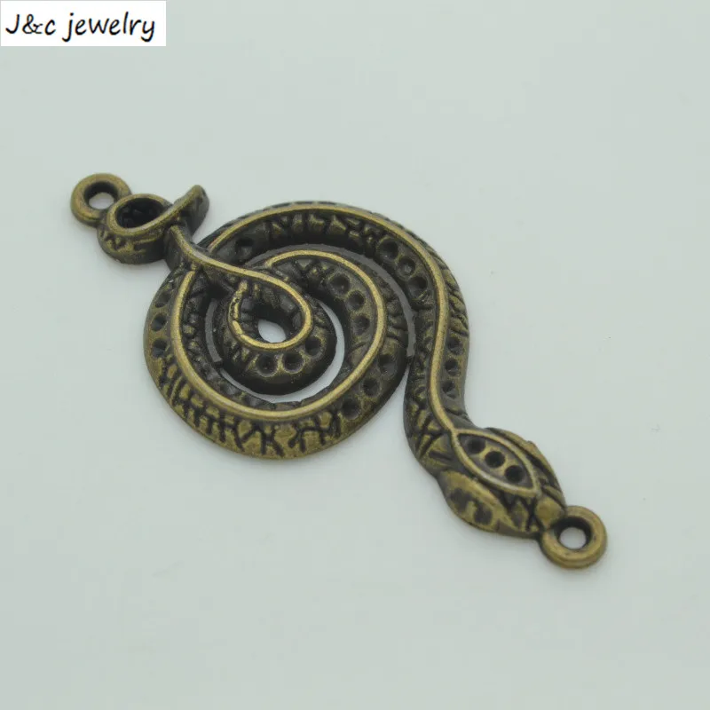 

5 pcs 51*24 mm Zinc Alloy Ancient bronze snake DIY Charms Pendants 3424B