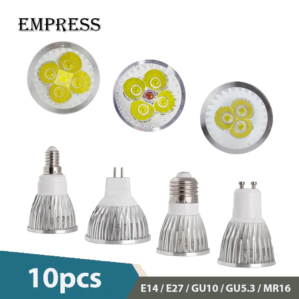 10 шт. GU10 GU5.3 E27 E14 MR16 Светодиодный прожектор AC 85-265V 3 Вт 4 5 Холодный/теплый белый