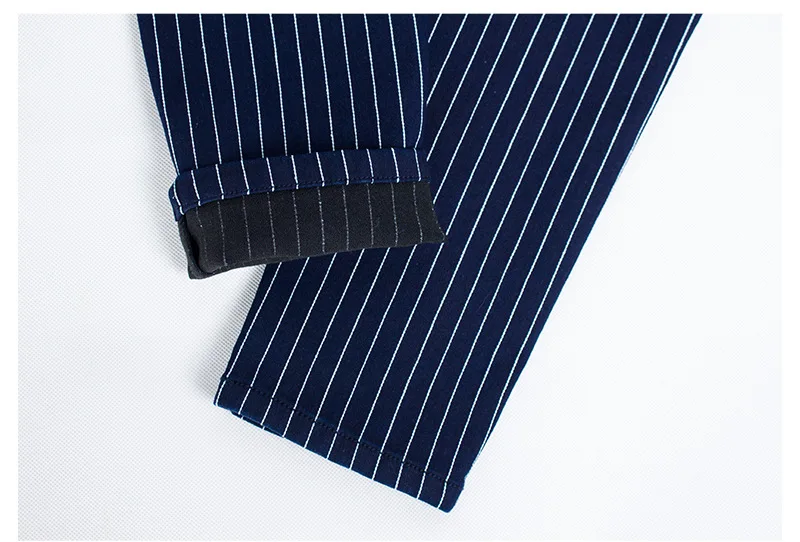2019 Spring Stripe High Waist Jean Women Blue Elasticity Skinny Denim Pant Office Lady England Vaqueros Mujer Fashionnova Woman