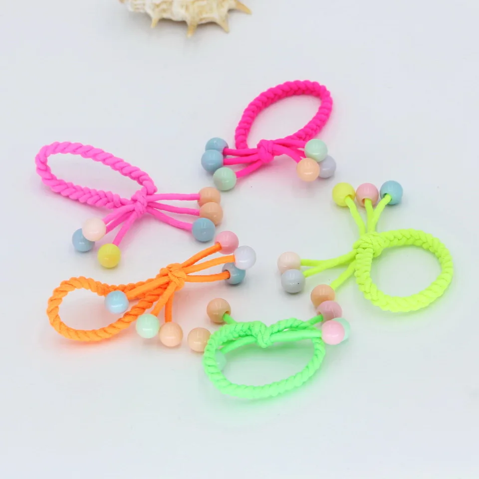 

isnice 20pcs bohemian School Girls Hand wave elastic hair bands Girls hair accessories bows Children elastic band gum for hair