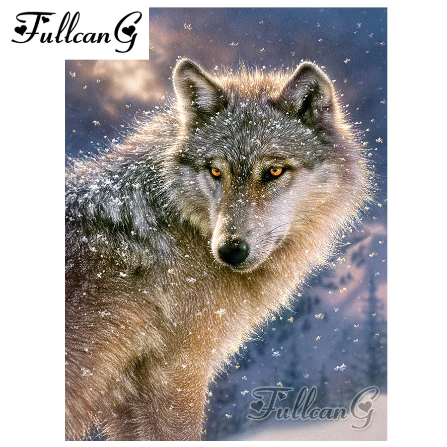 

FULLCANG full square/round drill 5d diy diamond painting "lone wolf animals" embroidery rhinestone cross stitch kits gift FC192