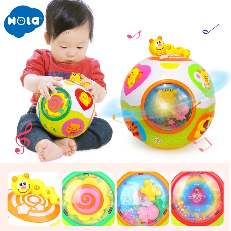 

HOLA 938 Baby Toys Toddler Crawl Toy with Music & Light Teach Shape/Number/Animal Kids Early Learning Educational Toy Gift