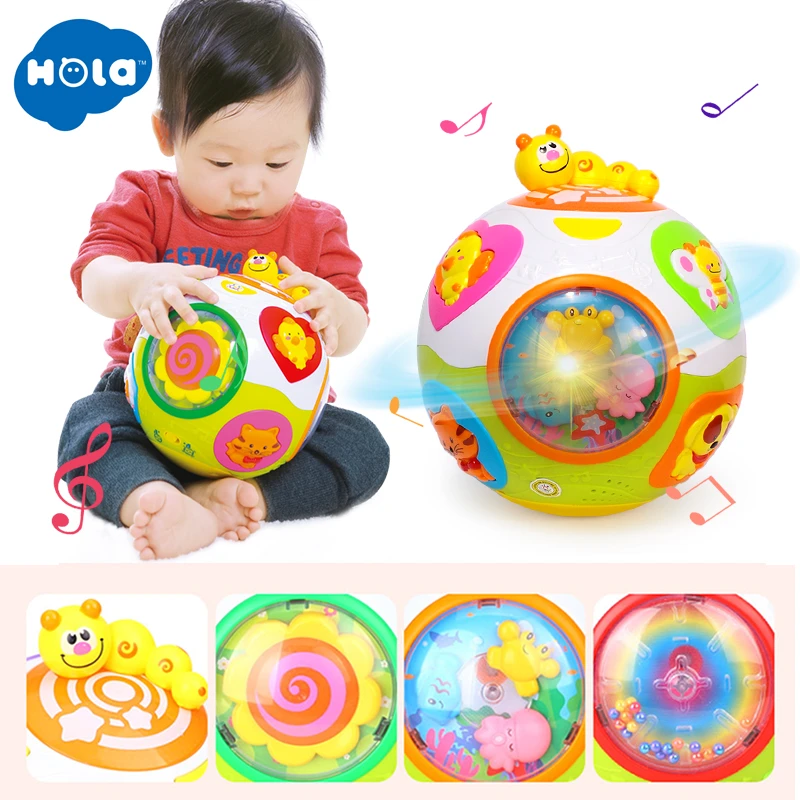 HOLA juguetes para juguete para gatear con música y luz, forma de enseñanza/Número/Animal, juguete para regalo educativo de aprendizaje temprano para niños|Máquinas de aprendizaje| - AliExpress