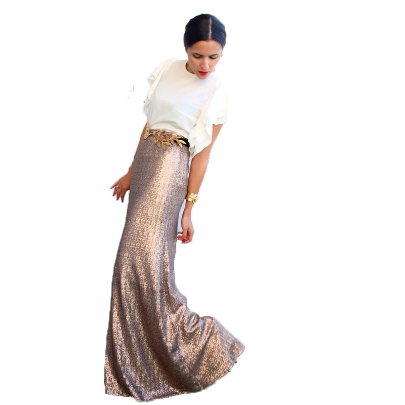 Online Get Cheap Gold Maxi Skirt -Aliexpress.com Alibaba Group High Quality Rose Gold Sequins Skirt Custom Made Sequined Long Maxi Skirt for Women to Formal - Online Get Cheap Gold Maxi Skirt -Aliexpress.com Alibaba Group