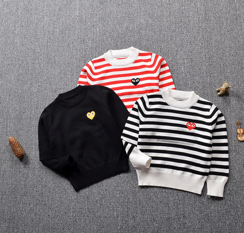 

New Baby Girls Sweaters Children Cotton Striped Sweater Coats Princess Embroidery Knitted Pullover Fashion Christmas Clothes