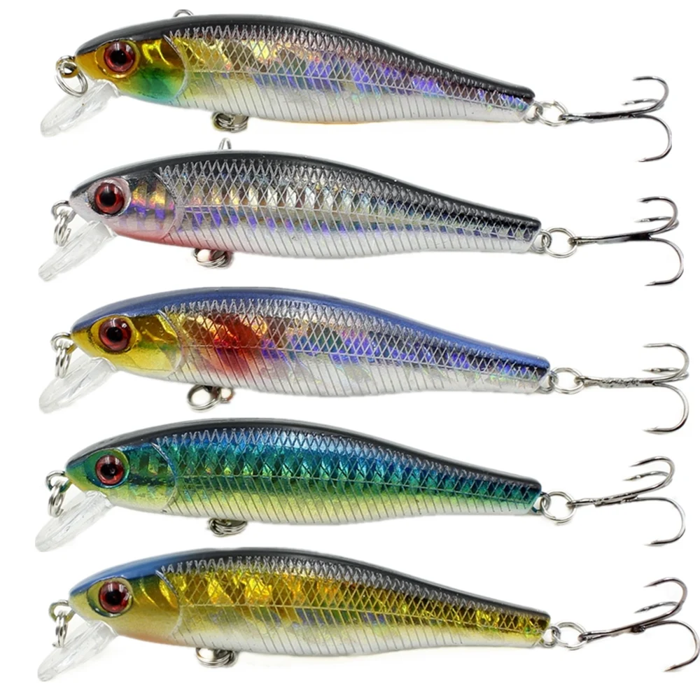  1pcs/lot Fishing Lure 9cm 9.2g Minnow Wobblers Swim Bait with Hooks Fishing Tackle Artificial Hard 